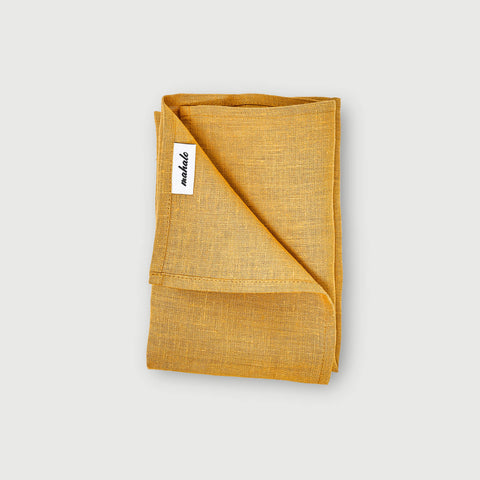 LEINEN-SERVIETTE, 2ER SET, KURKUMAGELB